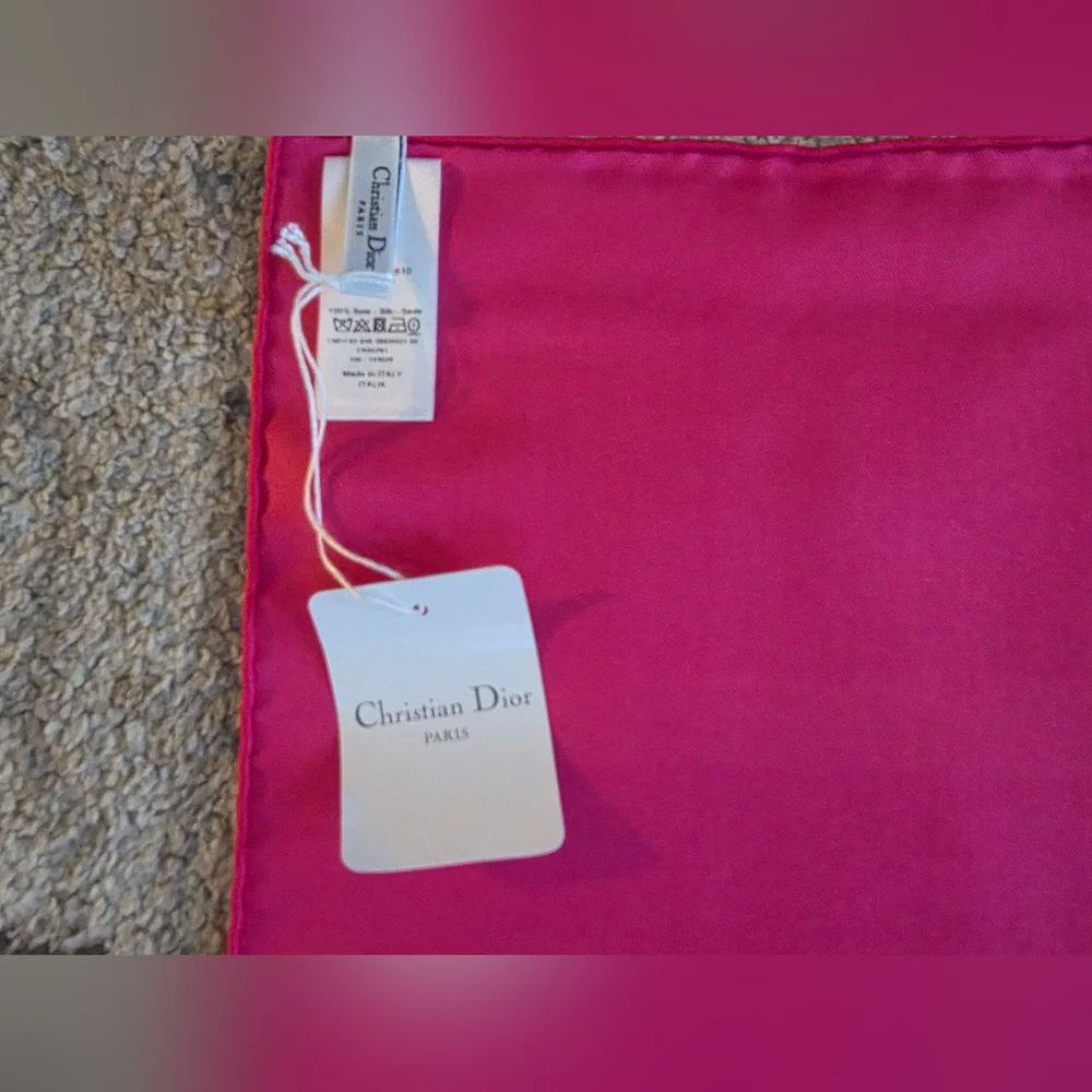 NWT 2022 Christian Dior Silk Large Pink and Blue Butterfly Scarf/Shawl!